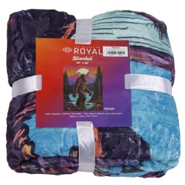 Sunshine Joy Sasquatch Fleece Throw Blanket | Bigfoot | Yeti | Gorilla | Cozy & Soft | 50x60"