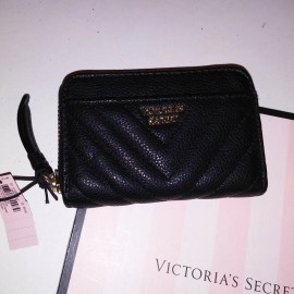 Victoria's Secret Victoria Secret Mini Wallet Card Holder Black 4.5" X 3" New