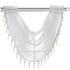 Yitexin Graceful White Sheer Valances for Windows, Semi Swag Curtains