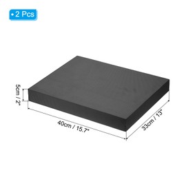 PATIKIL Balance Pad 15.7x13x2 Inch, 2 Pack Non-Slip TPE Foam Pad Cushion Exercise Yoga Mat Knee Pad for Fitness Stability Core Training Stretching, Black