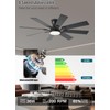 JSAITEE 52 inch Ceiling Fan with Light, 8 Speeds Reversible