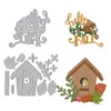 Autumn Fall House Cutting Dies, Squirrel Leaf Birds Flower Leaves
