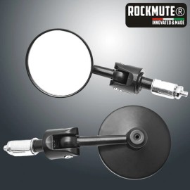 RockMute For SV650/A SV650X RV200 GW250 Handlebar Bar End Mirror Rear View Retro Round