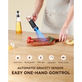 Sangcon Gravity Electric Salt and Pepper Grinder Set Rechargeable with Dust Cover, Large Capacity, Adjustable Coarseness, LED Light, One Hand Automatic Salt Pepper Shaker Set Mill, House Warming Gifts