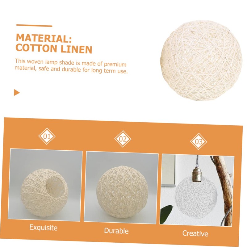 Outanaya Woven Lamp Shade Rustic Style Lightweight Easy Install Pendant