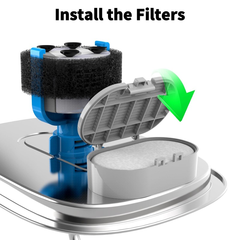 Wonder Creature 16 Pack Cat Water Fountain Filter Replacement, 4+4/8+8/12+12/16+16