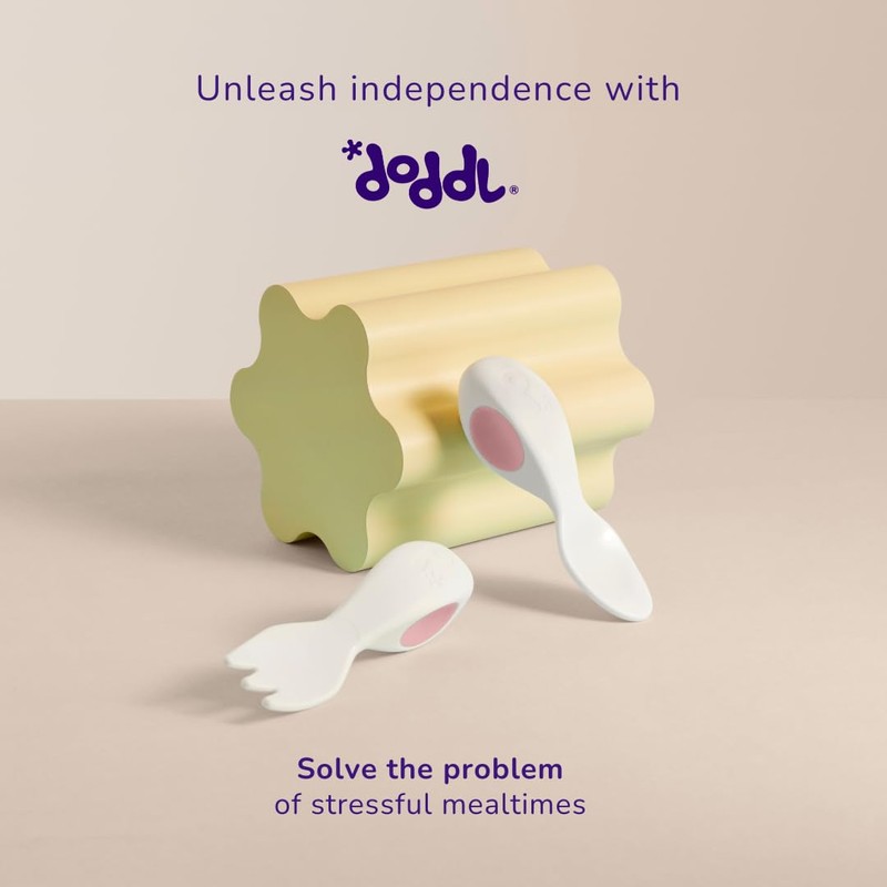 Doddl Baby Spoon and Fork, Cutlery Set for Babies 6+