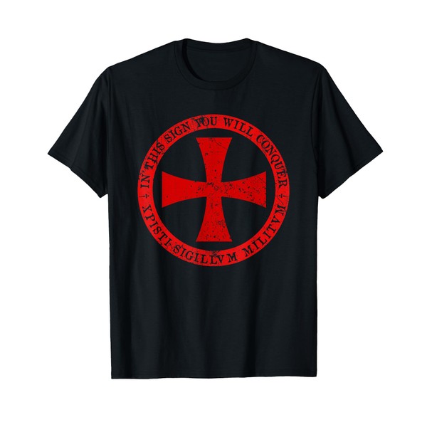 Knights Templar - Maltese Cross Shield Medieval Crusader T-Shirt