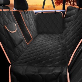 Shodu Waterproof Dog Car Seat Cover for Back Seat for Car/Truck/SUV,Nonslip Durable,Collapsible Anti-Scratch Dog car Seat Cover with Mesh Window,Storage Pocket,Side Flaps and Belt (Green)