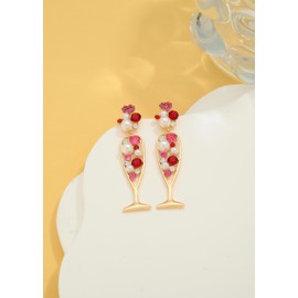 LILIE&WHITE Heart Earrings with Rose Gold Plating - Hypoallergenic Valentine's Day Gifts for Her, Jewellery with Colour Retention, Romantic Accessories for Dates & Festive Occasions, Brass