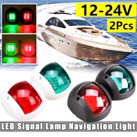 HAIWEN Marine LED Navigation Side Bow Lights, Red & Green, Waterproof, 8 LED per Bulb, Suitable for Boats, Yachts, Fishing Boats