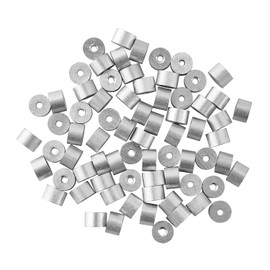 1/16" (1.5mm) Wire Rope Stop Loop Sleeve Round Crimps for Wire Rope Dia, Aluminum Crimping Loop Sleeve Round (70 Pcs)