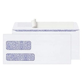 Office Depot Double-Window Envelopes, 9 (3 7/8in. x 8 7/8in.), White, Clean Seal(TM), Box of 250, 77166