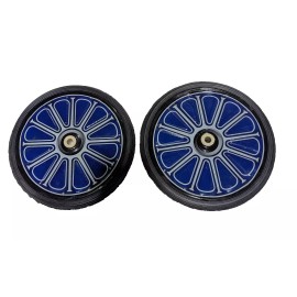 Morgan Cycle Pedal Car Steel Wheels Rubber Tires Set of 4 Blue Steam Train  Spoke Pattern