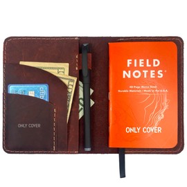 Thot Ra Leather Cover for Field Notes, Passport Cover, Leather Notebook Cover for 3.5" x 5.5" with Pen Holder, Only Cover (Shedron)