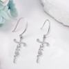 Faith Earrings 925 Sterling Silver Cross Faith Dangle Earrings Christian