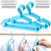 AMZXHCQ Baby Hangers with Metal Ring Clips, Children Plastic Hanger
