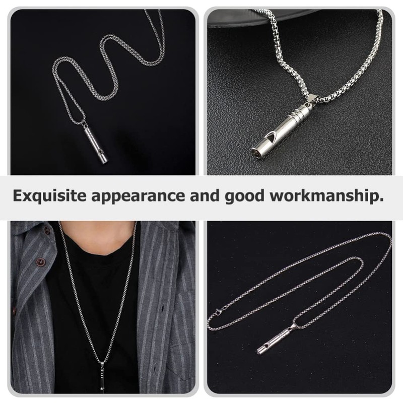 USHOBE Whistle Pendant Necklace Alloy Outdoor Emergency Whistle Emergency Survival