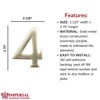 Self-Adhesive 3" inch Imperial Brass Mailbox Number # 4