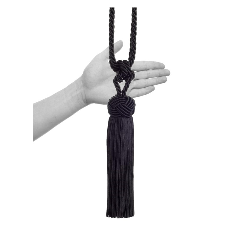 Swish Cheviot Textured Turk's Head Knot Curtain Tie Back, Gold