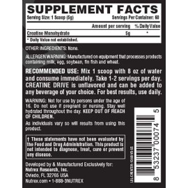 Creatina Nutrex Creatine Drive 300 G 60 Srvs