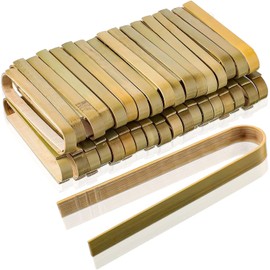 150 Pieces Mini Bamboo Tongs 4 Inch Long Toast Tongs Disposable Cooking Utensils Disposable Wooden Cooking Tongs Natural Green for Catering Buffet Home Use Tea Supplies