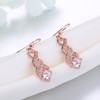 Fashion 14K Rose Gold Cubic Zirconia Infinity Dangle Drop Earrings