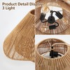 ZSDHXi 19.68" Rattan Pendant Light Fixture, 3-Light Boho Hanging Light