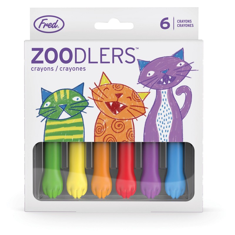 Fred & Friends Fred Zoodlers - Juego de 6 crayolas,