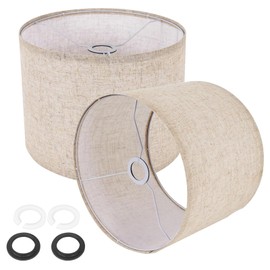 JCPYIUL Drum Lamp Shades Set of 2, Linen Lampshade Replacement for Table, Floor &Bedside Lamps, 8.85''x11.02'', 2 Pack