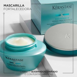 KÉRASTASE Masque Force Architecte Mascarilla Reconstruye, Repara y Refuerza el Cabello Con Pro-Keratina, Ceramidas y Savia de la Planta de Resurrección Para Cabello Dañado 200ml