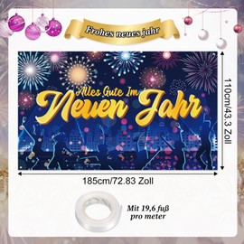 DPKOW New Year's Eve Decoration 2025, Large New Year's Eve Banner New Year Decoration New Year's Eve Party 2025 New Year's Eve Background Decoration Indoor and Outdoor Happy New Year Banner Colourful