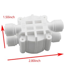 YHXiXi 4-Way Port Automatic Shutoff Valve Plastic Water System Automatic Shutoff Valve Replacement with Quick-Connect Fitting Port, 2-Point, White Water Purifier Quick-Connect