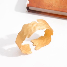 Gold Bangle Bracelets for Women Open Cuff Chunky Bracelets Wide Arm Bracelet Jewelry Gifts for Girls Birthday