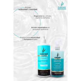 Trio Serum Hidratante para cabello | Protector térmico | Sellador de puntas | Extracto de caviar | Sin sulfatos y parabenos