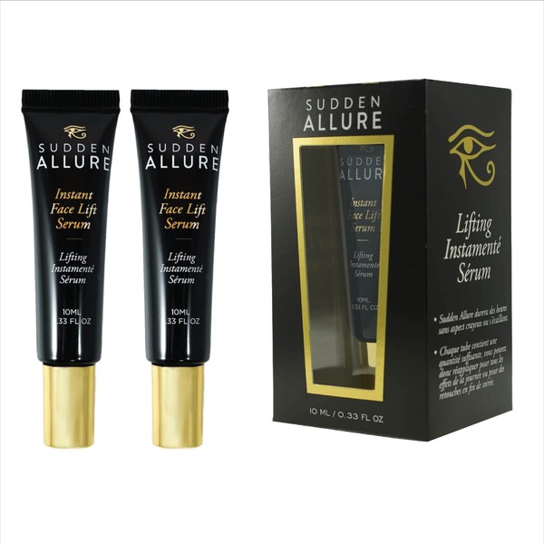 Sudden Allure Instant Face Lift Serum Pro Formula - Anti Aging Firming Face & Eye Serum Lotion Cream for Dark Circles Puffy Eyes Crows Feet - Instantly Tighten & Reduce Fine Lines, Wrinkles, and Eye Bags | 10 ml (2 Pack)