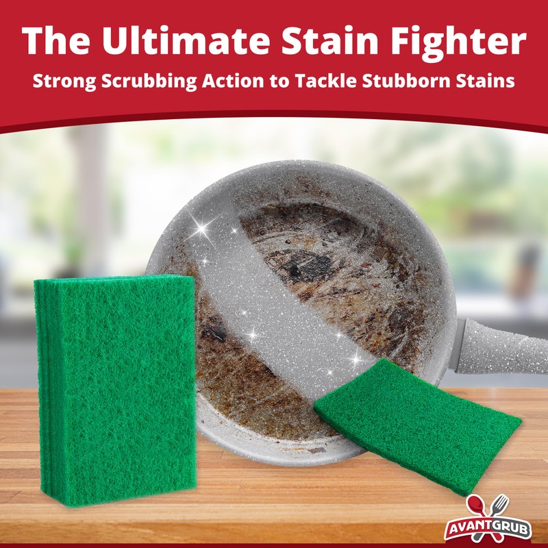 Green Sustainable 10 Pack Cleaning Scour Pads by Avant Grub.
