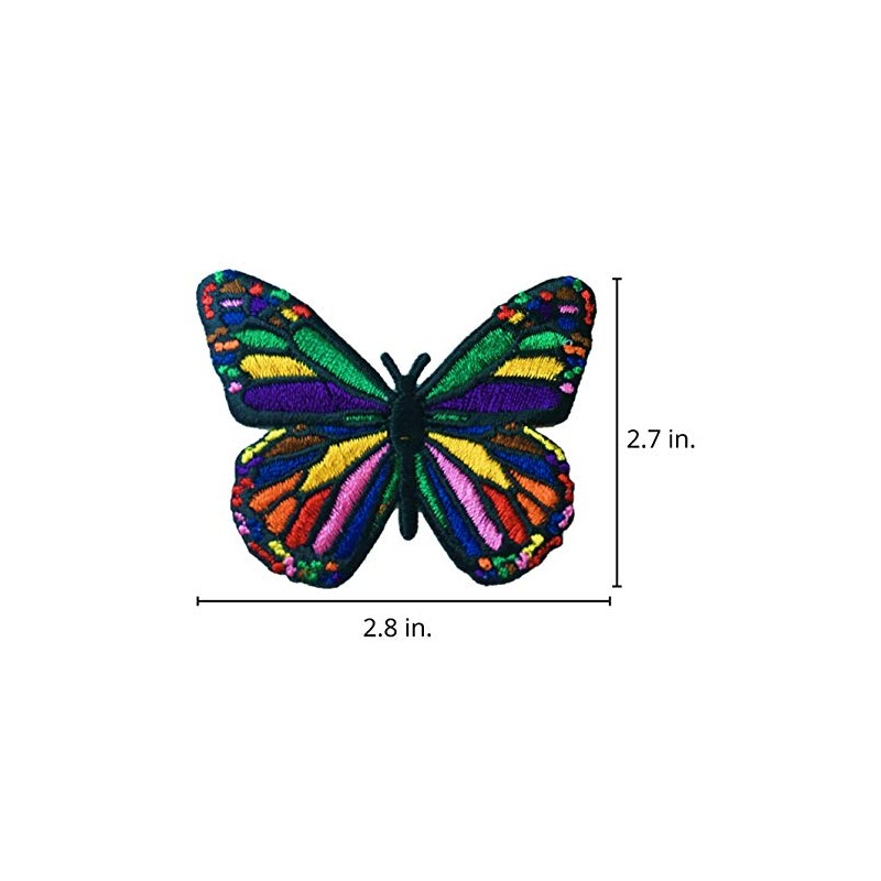 PatchClub Rainbow Butterfly Applique Patch Iron On/Sew On