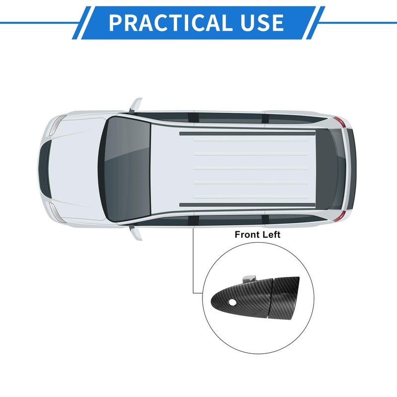 VekAuto Front Left Car Exterior Door Handle Carbon Fiber Pattern