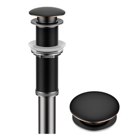 KRAUS Bathroom Sink Pop-Up Drain Assembly in Oil Rubbed Bronze for Vessel Sinks and Sinks without Overflow, with Extended Thread for Thicker Countertops,PU-L10ORB