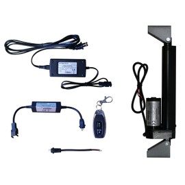 WindyNation 12 Volt, 225 lbs Linear Actuator + AC to 12 VDC Power Supply + Wireless Remote Control DPDT Switch + Actuator Mounting Brackets