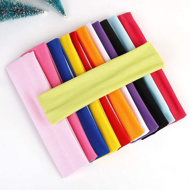 DERAYEE Elastic Hair Band, 12 Pieces Yoga Headband for Women