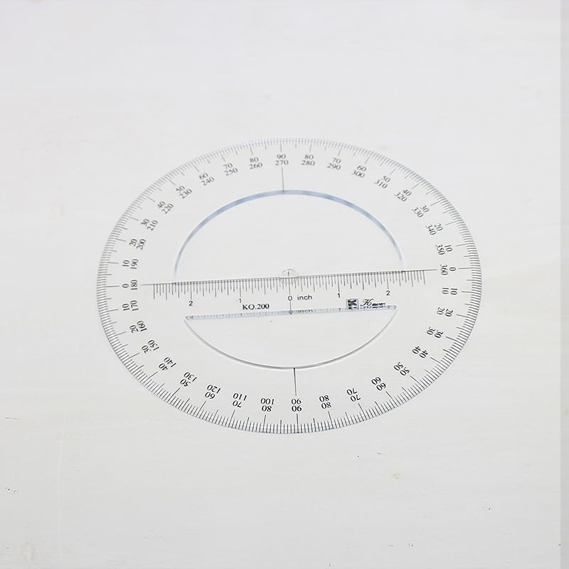 360 Degree Protractor, Plastic Protractor Math Protractors Clear Protractor Ruler