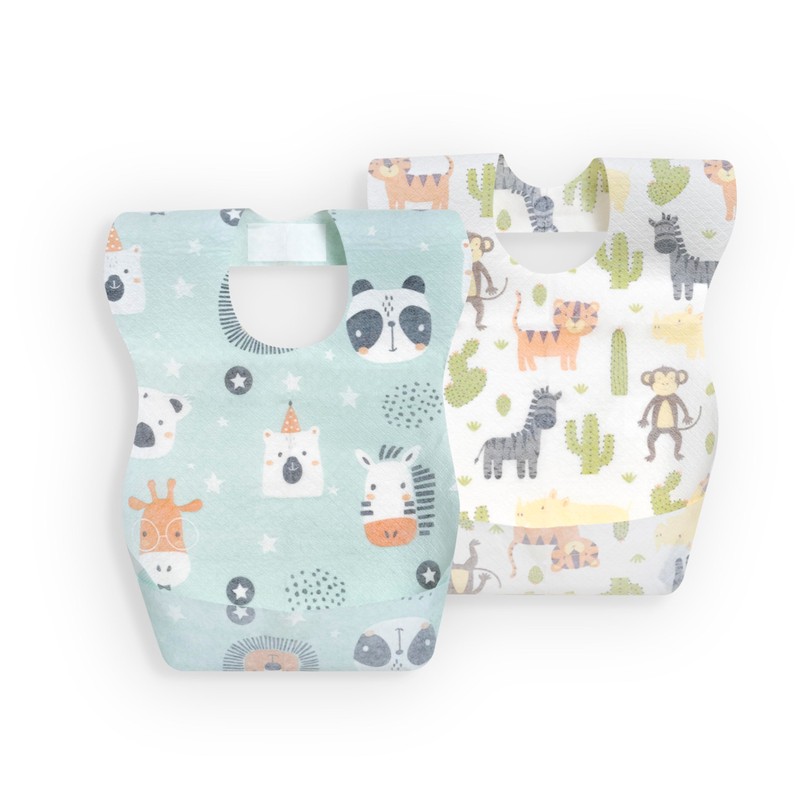 Interbaby Pack of 10 Disposable Baby Bibs, Waterproof, Travel Bibs