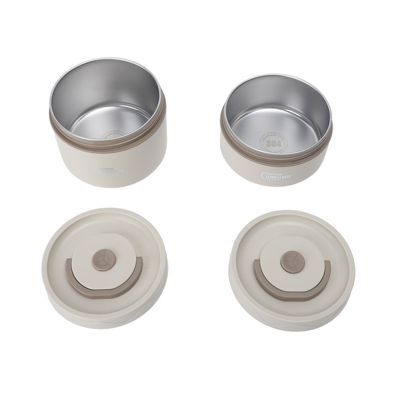 Insulated Lunch Container 304 Stainless Steel Leakproof Portable Round Thermal