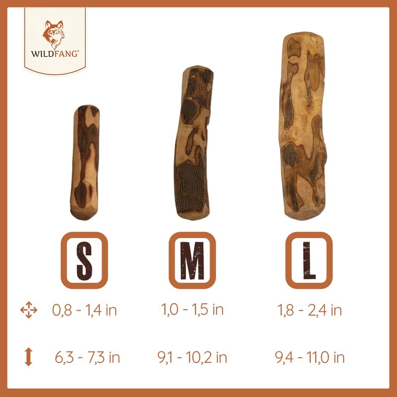 Wildfang® Olive Wood Chewing Sticks for Dogs, Small - Tough