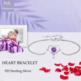 LAVUMO Bracelets for Womens Sterling Silver Bracelet Rose Gold Womens Jewellery Love Heart Gifts for Her Mum Girlfriend Wife Christmas Valentines Birthday Mothers Day Gift