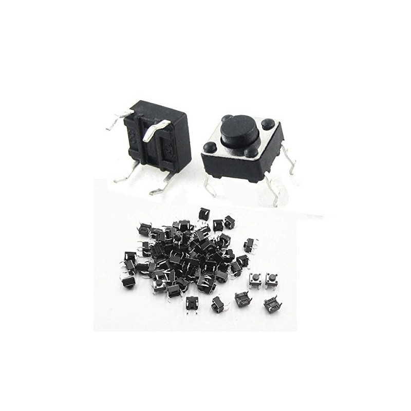 DAOKI 100Pcs Tact Button Switch 6x6x4.3mm 6 * 6 *