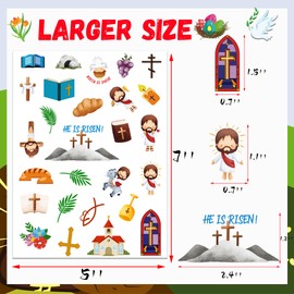 Easter Stickers Religious 695PCS Christian He is Risen Jesus Stickers Bulk for Envelopes Cards Easter Party Supplies Favors Decorations