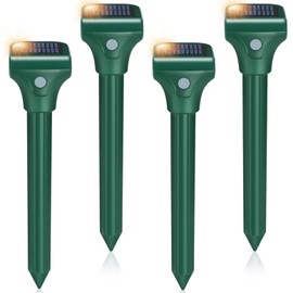 RC Tech Trading Mole Repellent Solar Powered 4 Pack,IPX7 Waterproof Ultrasonic Gopher Repellent,Moles Deterrent for Yard Sonic Mole Spike,Get Rid of Vole, Chipmunk,Groundhog,Snake